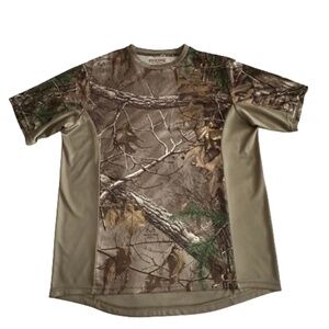Rustic Ridge Man's M Green/Brown/Gray Camouflage Short Sleeve Round Neck T-shirt